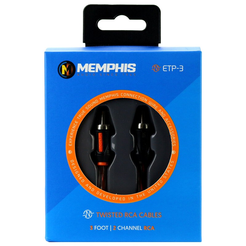 Memphis Audio ETP-3 3 ft. 2-Channel RCA Interconnect Cable Car Audio NEW