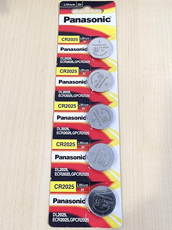 5 pc carded PANASONIC CR2025 DL2025 ECR2025 3v Lithium Battery Expire 2034