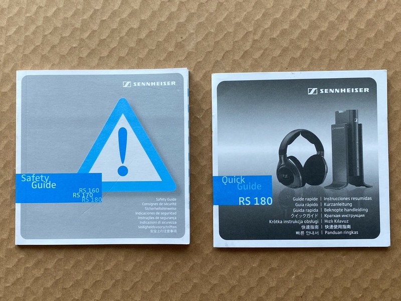 Sennheiser RS-180 Wireless Headphones Safety Quick Guide / Manual / CD ONLY