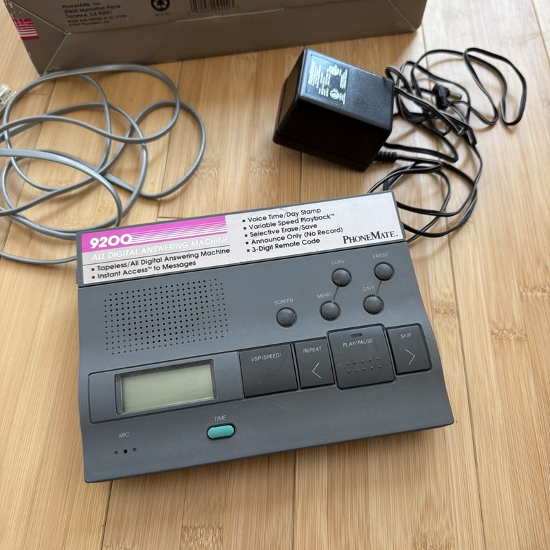 Vintage Phone Mate PhoneMate 9200 All Digital Answering Machine Tapeless 1993 gallery