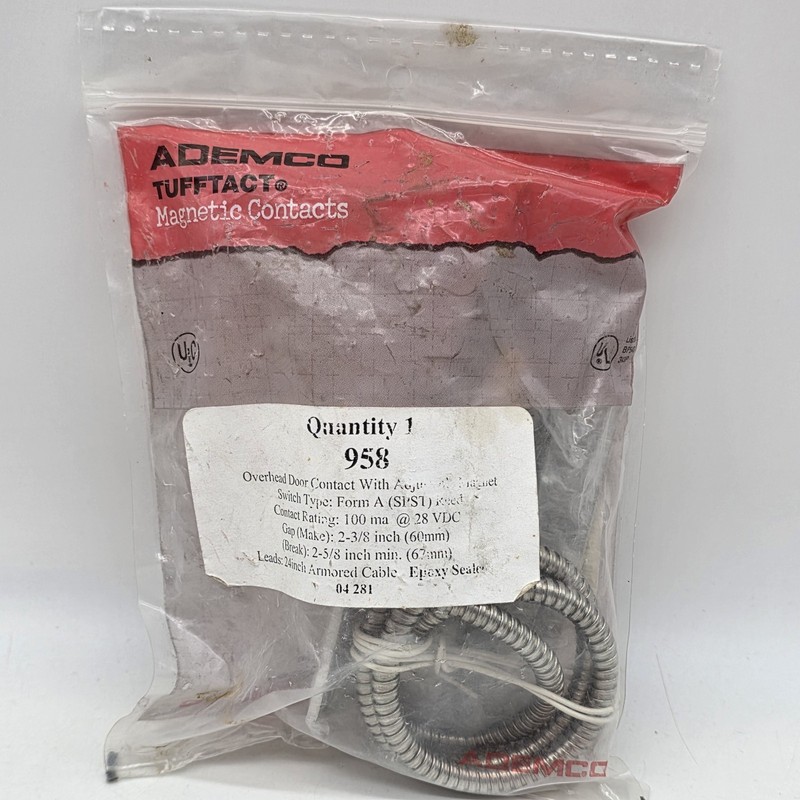 Honeywell 958 Hardwired Overhead Garage Door Contact Ademco Magnetic Sealed