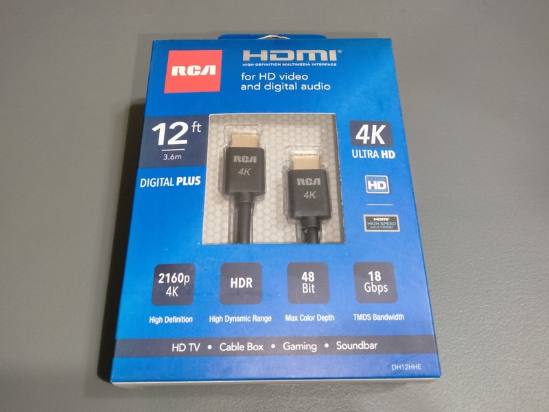 BRAND NEW RCA 12′ HDMI Cable 2160p HDR 48 Bit 18 Gbps DH12HHE 3.6m