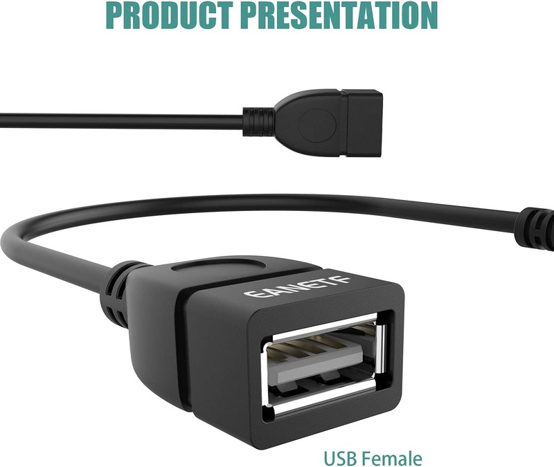 USB to Aux Audio Adapter, 2PCS 3.5mm Male Female for Playing black gallery