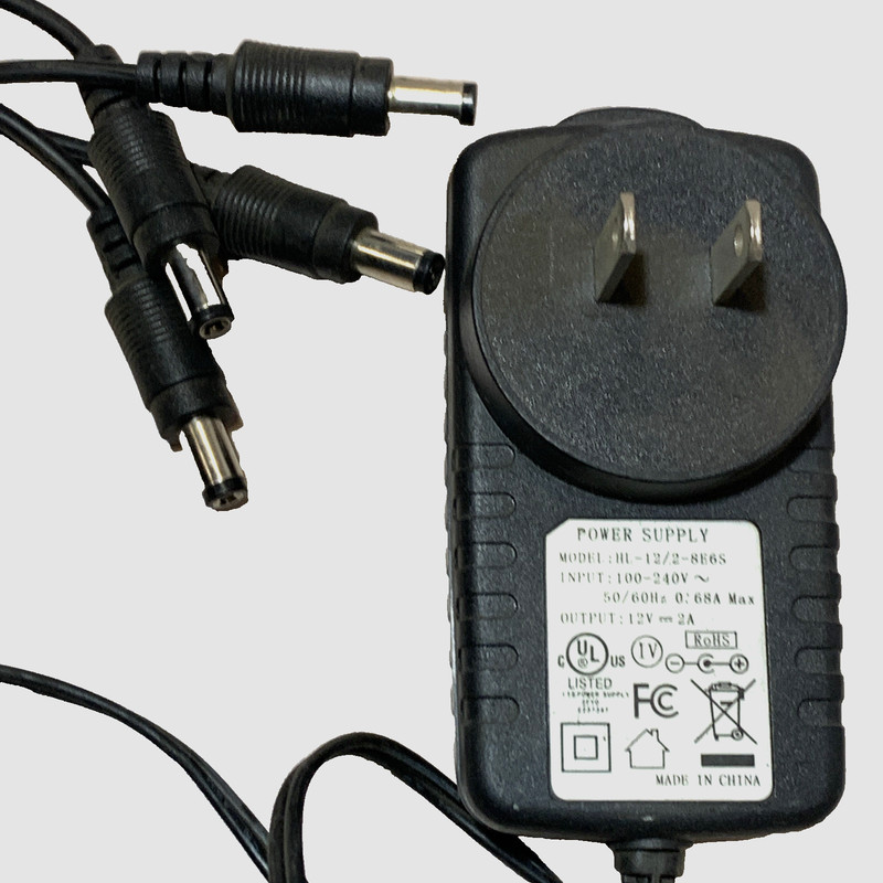 «1 IN 4» OUT POWER SUPPLY HL-12/2-8E6S 12V, 2AMP, CCTV Camera Power Charger $11