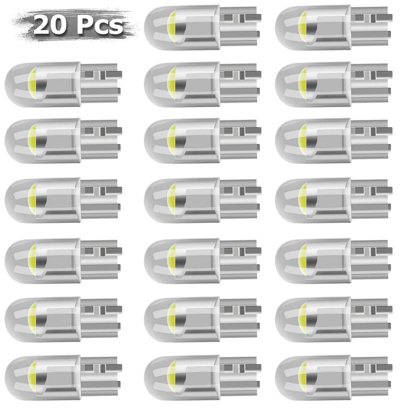 20X T10 194 168 W5W 2825 COB LED License Plate Interior Light Bulbs 6000K White gallery