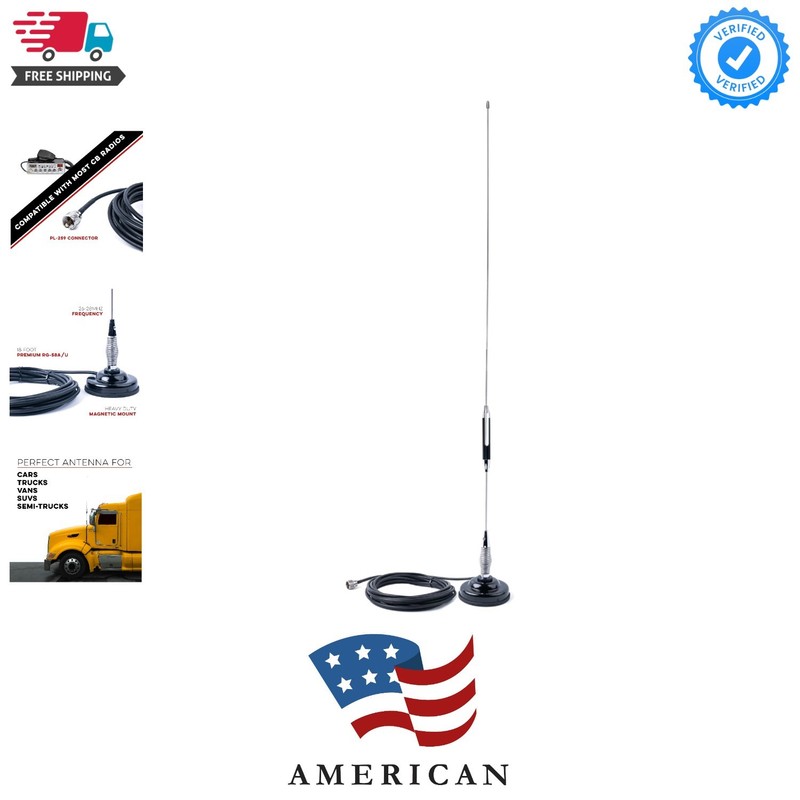 Nagoya CB-72 High-Performance 28″ CB Antenna Kit – Universal 26-28 MHz Covera…