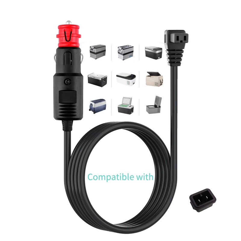 Power Cord Cable for 12V Fridge Freezers DC 12V Car Refrigerator RV Refrigera