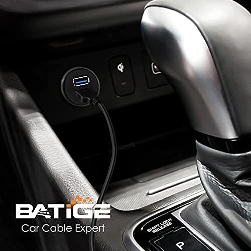 BATIGE 2 Ports Dual USB 3.0 Male to Female AUX Flush 1pcs 3ft, Black gallery