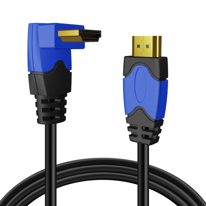 4K HDMI Cable Right Angle 90 Degree (15FT) Support 18GBPs Ultra HD 2K 1080p