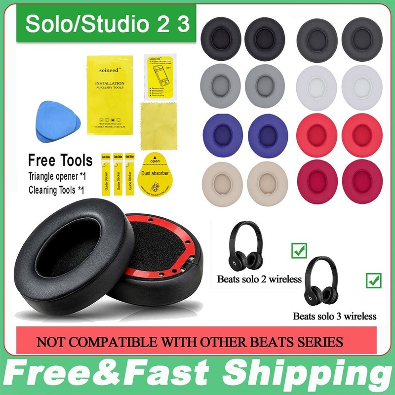 L+R Ear Pad Cushions Replacement For Beats Dre Solo / Studio 2 3 Wireless Wired