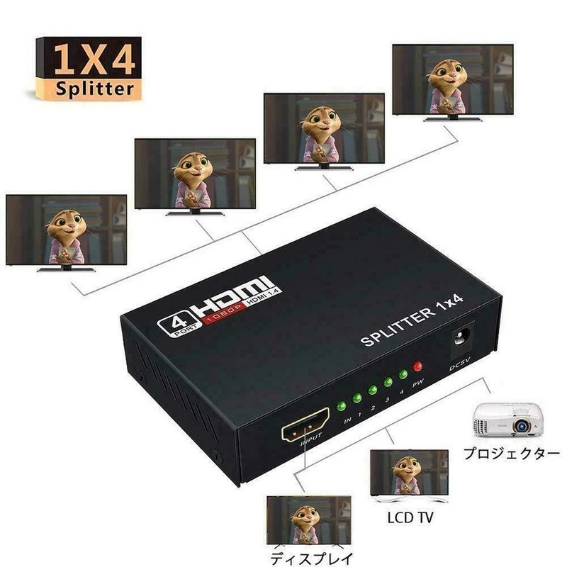 HDMI Splitter 1 In 4 Out 4K UHD HD 1080P 4-Port Repeater Splitter Amplifier 1x4 gallery