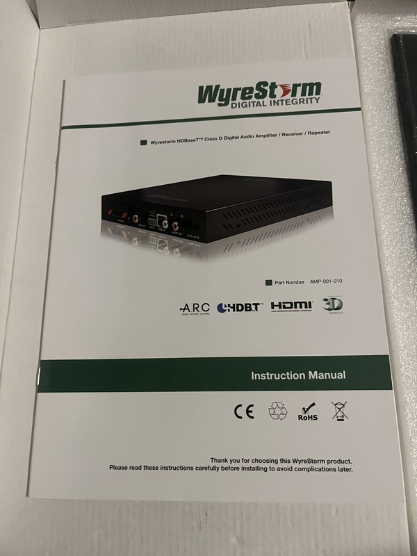 Wyrestorm AMP-001-010 HDBaseT Class D Amplifier Version 1.2 NEW Original Box