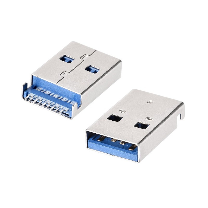 10PCS USB 3.0 Type A Male Socket Connector, 9-Pin 180 Degree SMT, Repair Adapter