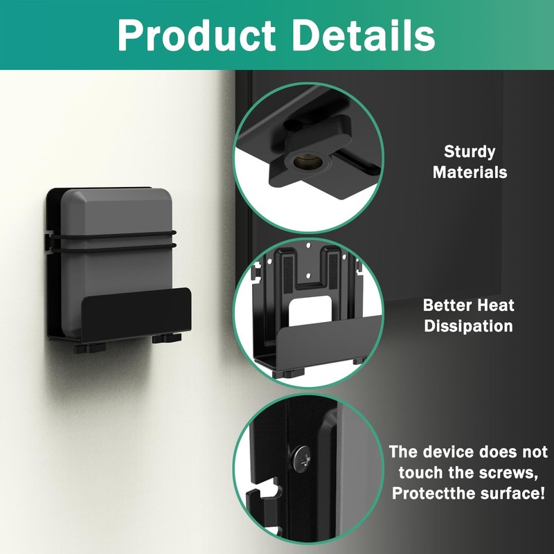 appacare Cable Box Mount, Modem Mount,Adjustable Wall Mount for 1 pcs, Black gallery