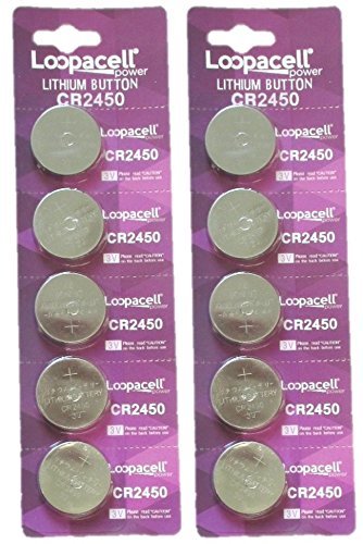 10 pcs CR2450 ECR 2450 3v LITHIUM Coin Cell Battery Loopacell USA Fast Ship