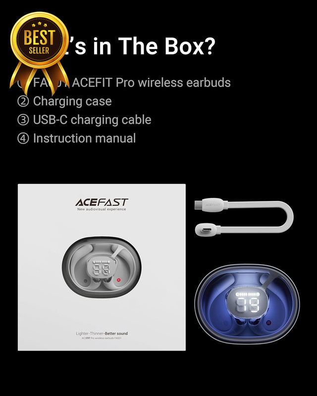 Acefit Pro Open Ear Headphones Night Safety Mode Sports Earbuds Powerful Bass 7. gallery