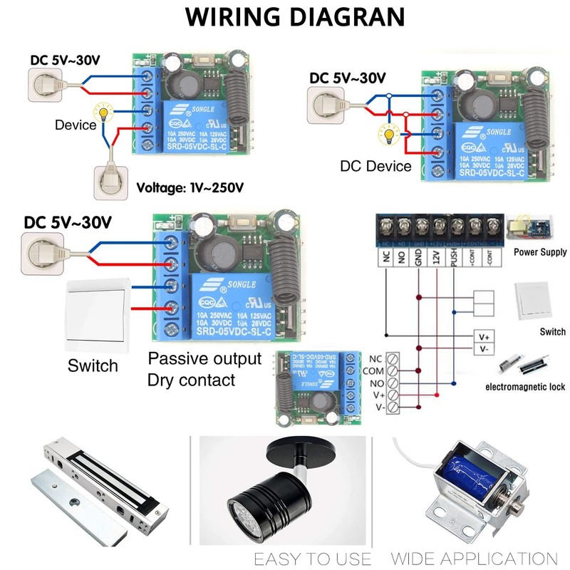 Long Range 433MHz Remote Control Switch 1 Channel Relay with Transmitter gallery