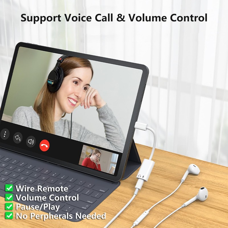 USB C to Lightning Audio Adapter, USB Type C Male to Lightning Female Earphone C gallery