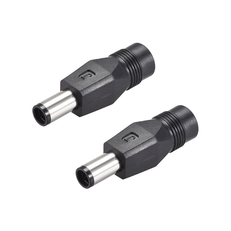 2Pcs DC Power Converter 7.4mm x 5.0mm Male to 5.5mm x 2.1mm Female Connector