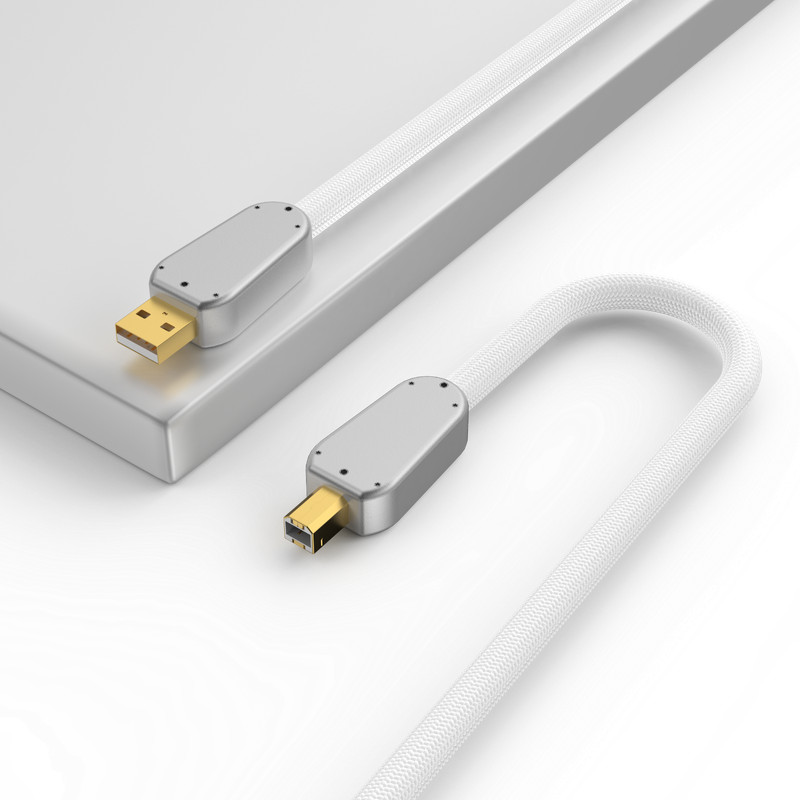 High-End Pure SILVER USB A to B Audio Cables USB 2.0 Interconnect Cable gallery