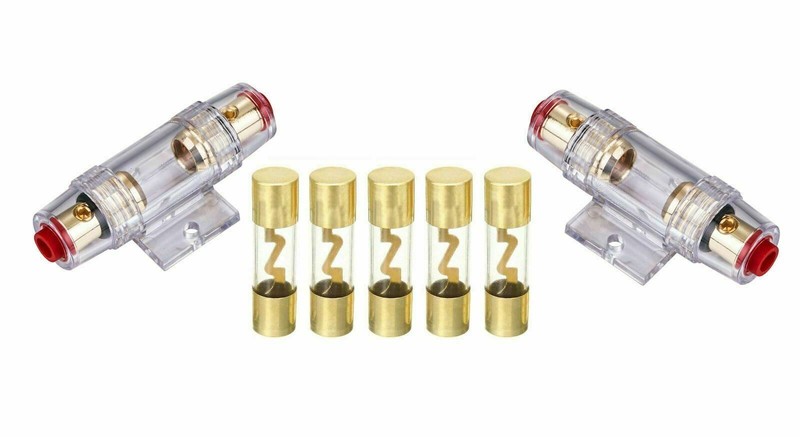 2 IMC Audio 4/8 Gauge AGU Fuse Holder with (5) 50 Amp Fuse for Car Audio