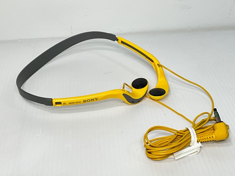 Sony MDR-W014 Headband In-Ear Walkman Headphones Yellow Vintage – Tested