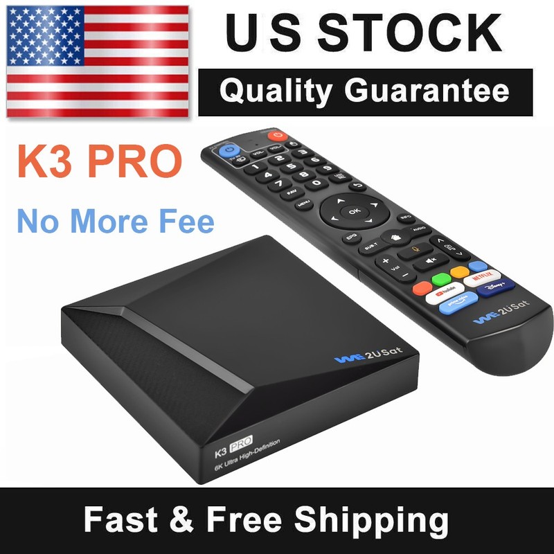 We2USat K3 PRO Android Smart TV Box 2026 Media Player Bluetooth Voice Control US