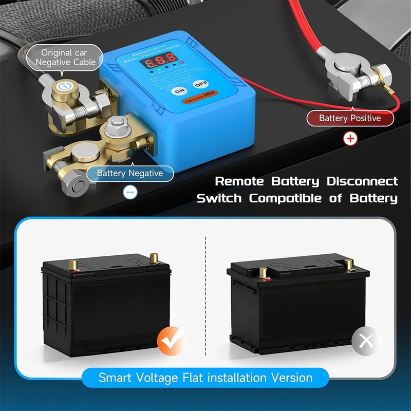 12/24V 240A Remote Battery Disconnect Kill Switch Anti Theft RV ATV Boat & LED gallery