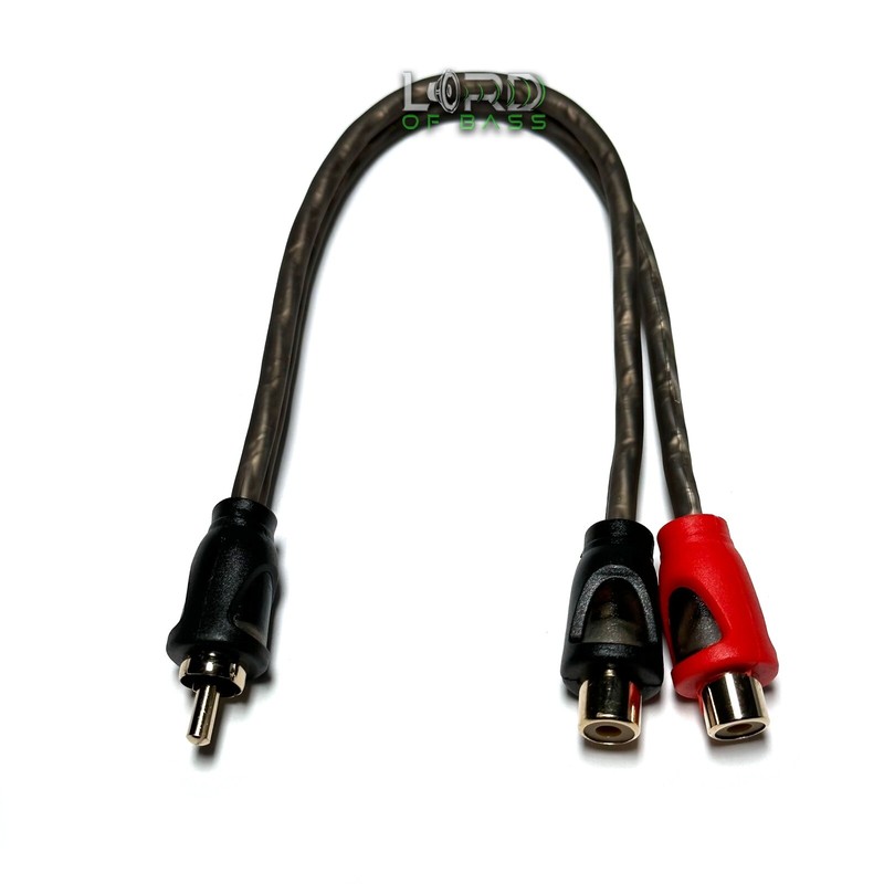 Lord of Bass 1 Male To 2 Female Y Splitter RCA Cable Wire Car Audio Amplifier