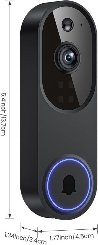 Video Doorbell 1080p HD Camera WI-FI Night Vision Motion Detection Wireless gallery