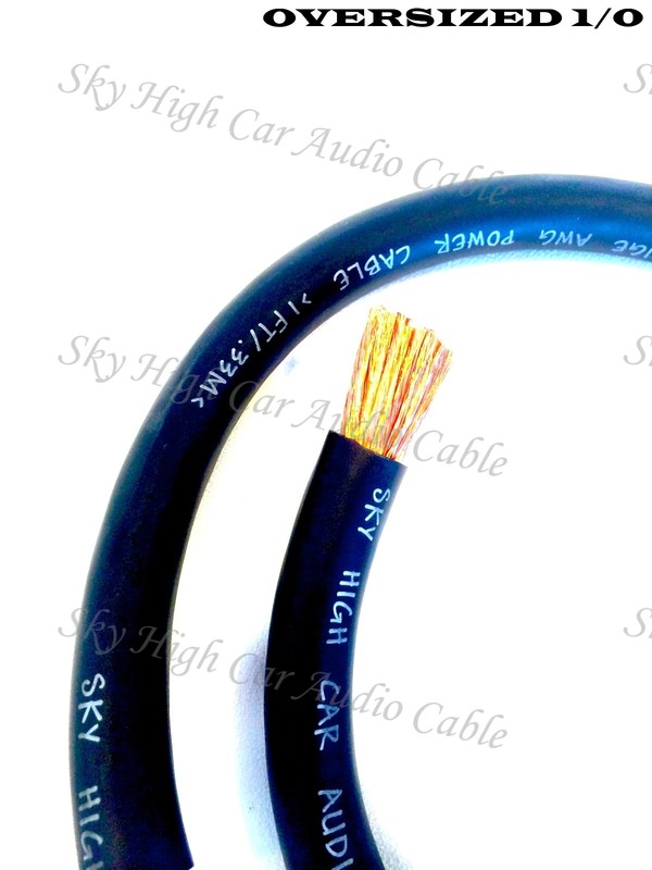 1/0 Gauge AWG BLACK Power Ground Wire Sky High Car Audio Cable Sold By The Foot