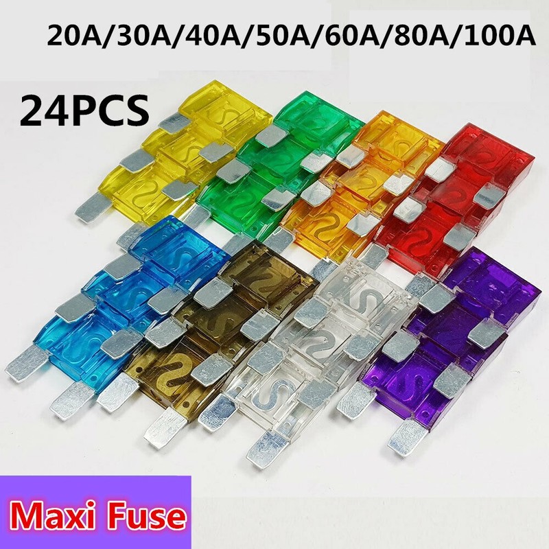 24PCS 20A 30A 40A 50A 60A 70A 80A 100A Maxi Blade Fuses Kit gallery