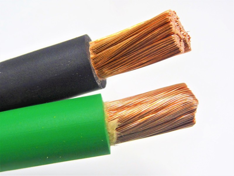 500 FT 1/0 AWG WELDING/BATTERY CABLE 250 BLACK 250 GREEN 600V MADE IN USA COPPER