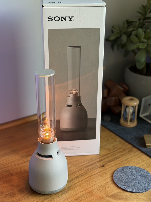 Sony LSPX-S3 Glass Sound Speaker Bluetooth LED Light 8W 3.7×11.4in Gray Portable