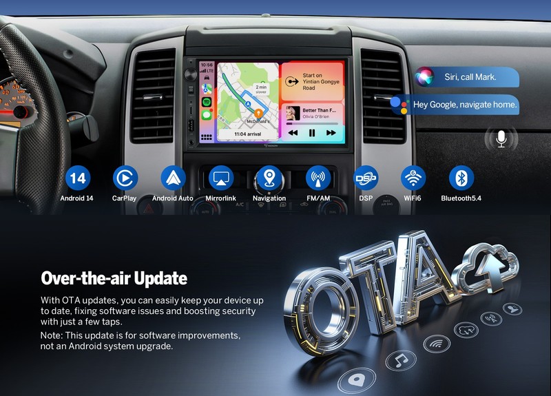 Eonon UX7A GPS Navigation 7" Android 14 4+64 Double DIN Car Stereo CarPlay Radio gallery