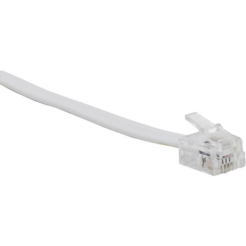 7 Feet Telephone Line Cord Modular Jack Ends for Phone Modem Fax White