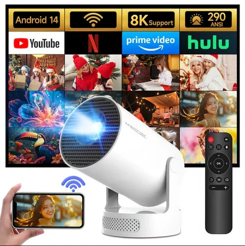 Magcubic HY300 Pro + Projector 8K 720P with 5W Speaker Android 14 8000 Lumens