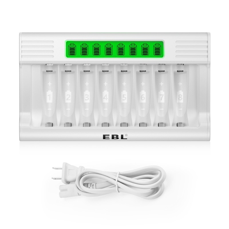 EBL 8-Bay AA AAA Battery Charger for NiMH AA AAA Rechargeable Batteries