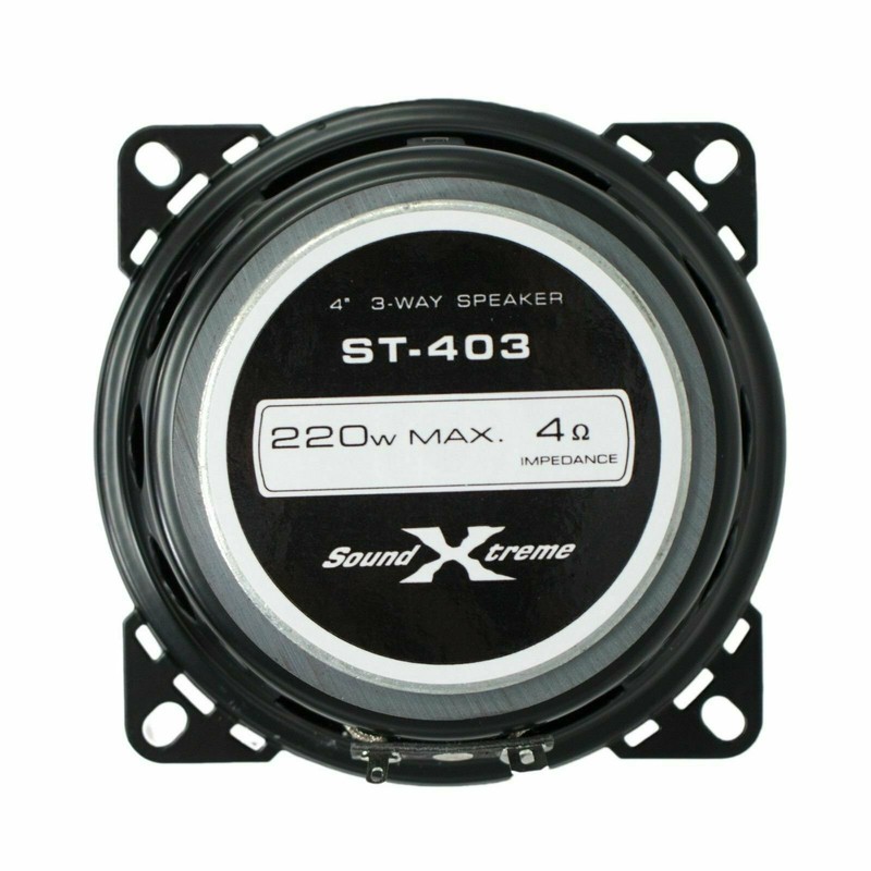 Soundxtreme 4" in 3-Way 220 Watts Coaxial Car Audio Speakers CEA Rated (Pair) gallery