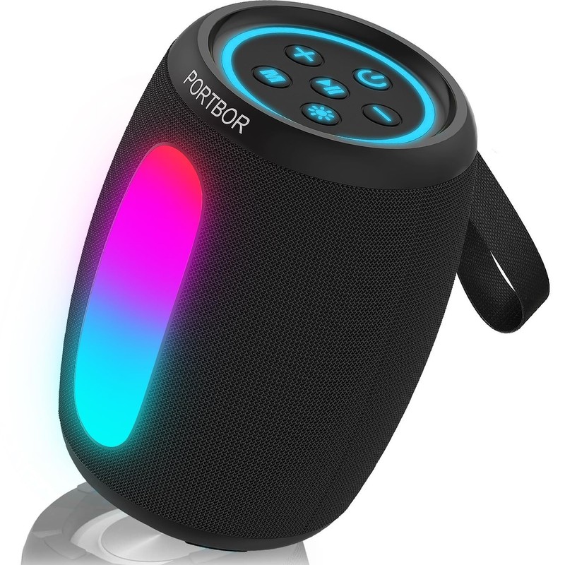 Bluetooth Speaker, Portable Wireless, Powerful Stereo Sound/8 Modes Light, 36…
