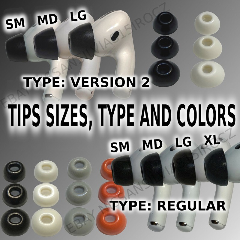 Memory Foam Ear Tips For Airpods Pro 1st or 2nd Gen W/Filter Screen -Choose Size gallery
