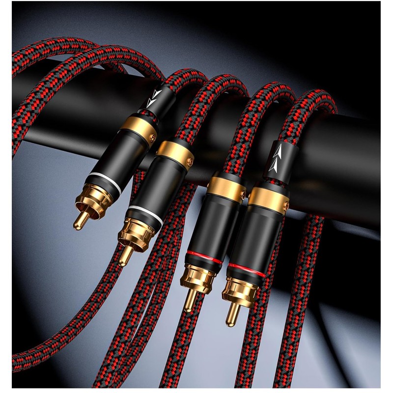 Audiophile 2RCA Stereo Audio Cable 6ft – Gold Plated