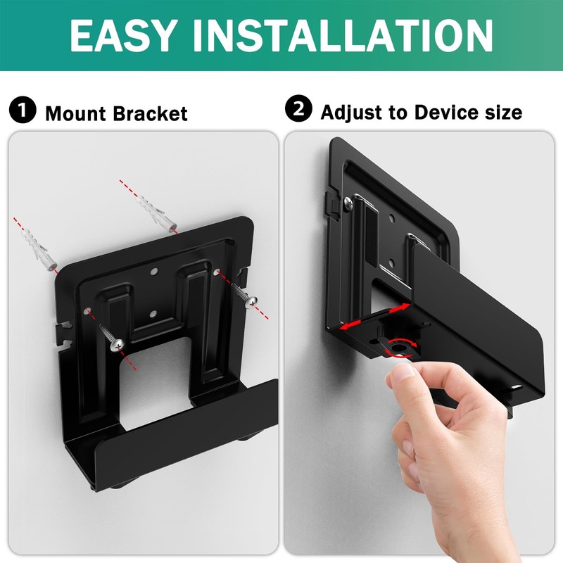 appacare Cable Box Mount, Modem Mount,Adjustable Wall Mount for 1 pcs, Black gallery