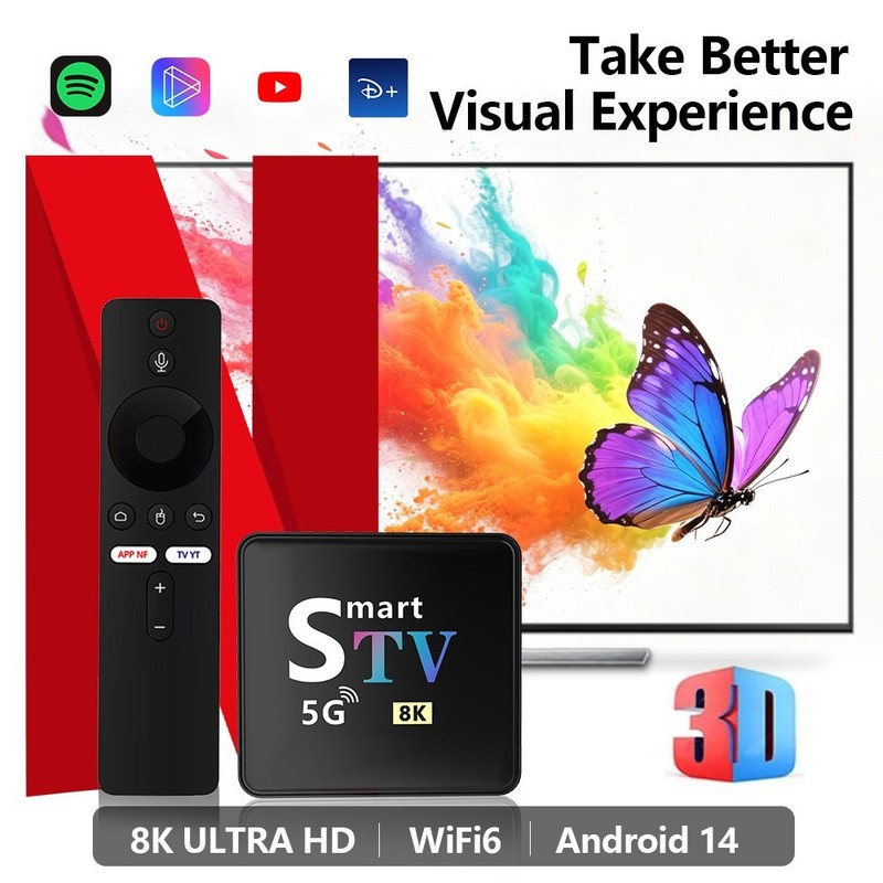 M98-M9 Android 13 Smart TV Box 8K UHD 2GB+16GB 5G WiFi Streaming Media Player