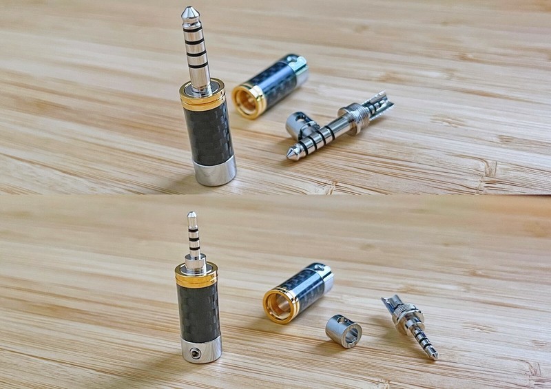 2.5mm TRRS 4.4mm TRRRS male Rhodium plated balanced jack plug connector