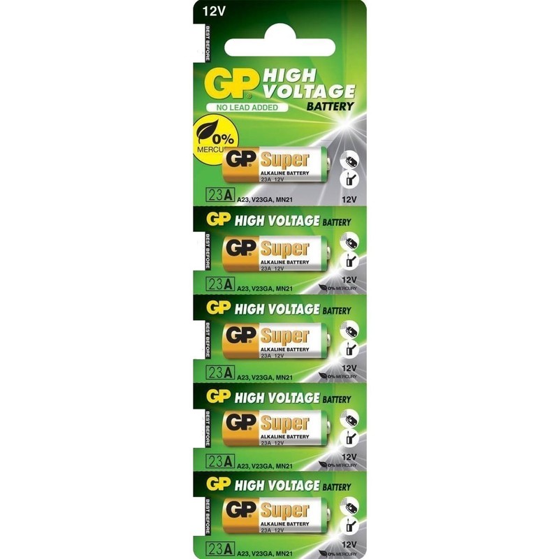 5 pcs GP23A 12V Alarm-Remote Alkaline Batteries GP 23AE A23 21/23 23A 23GA MN21