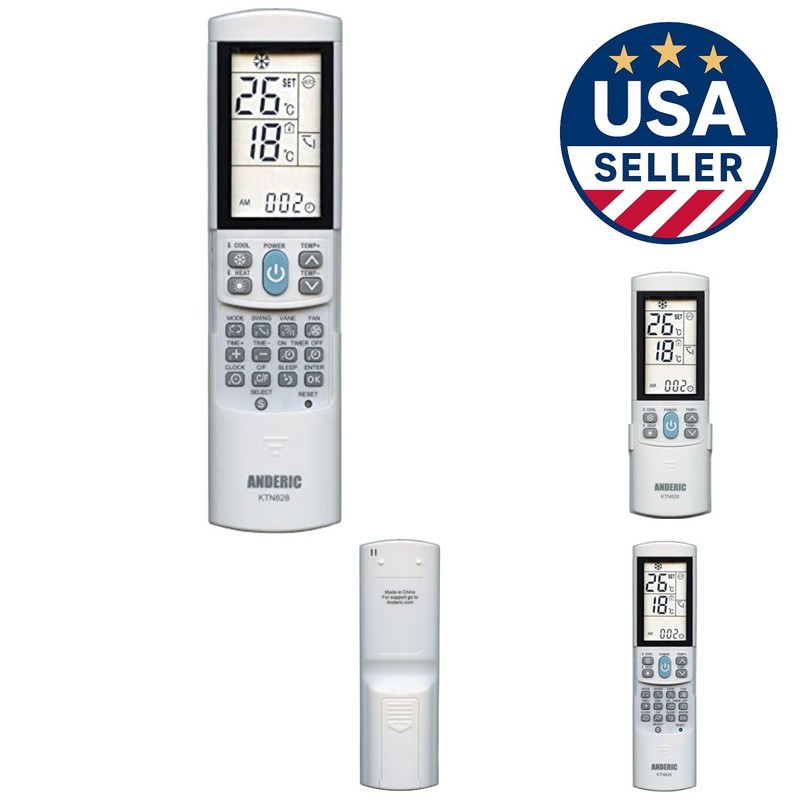 Multi-Compatible Air Conditioner Remote with Intelligent Cooling – White
