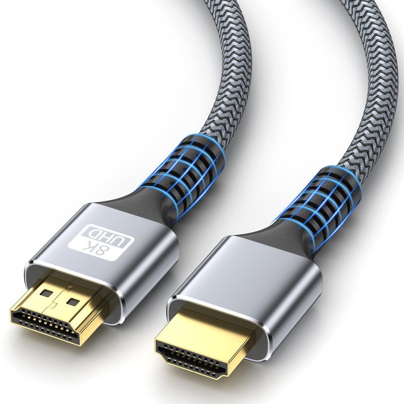 8K HDMI Cable 6.6Ft Ultra High Speed HDMI 2.1 Cable 8K@60HZ 4K@120HZ 48Gbps Cord