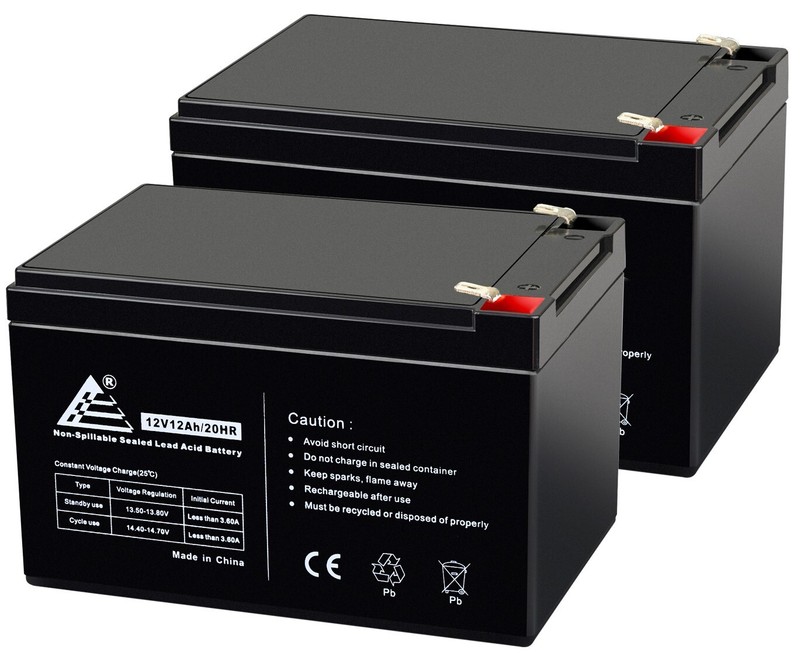 12 Volt 12Ah_2 Pack – Replaces UB12120F2 12V 12Ah F2 Wheelchair Scooter Battery