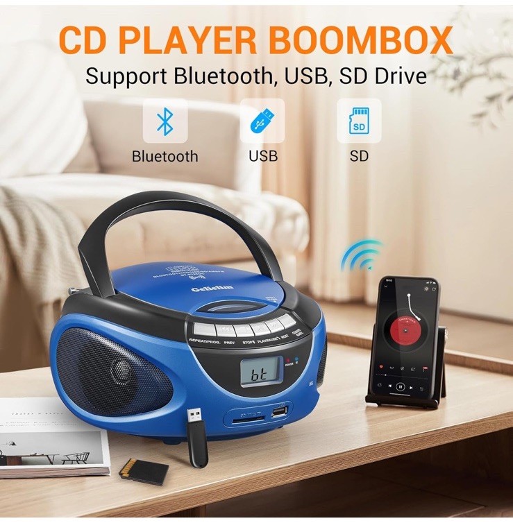 Tyler Portable Boombox CD Player AM/FM Radio Combo, Dynamic Stereo Speakers gallery